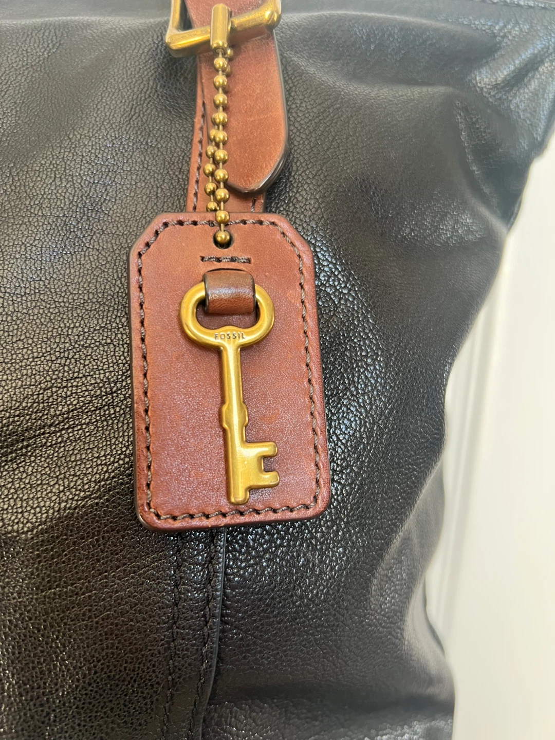 Fossil Black Leather Tote Bag - photo 2