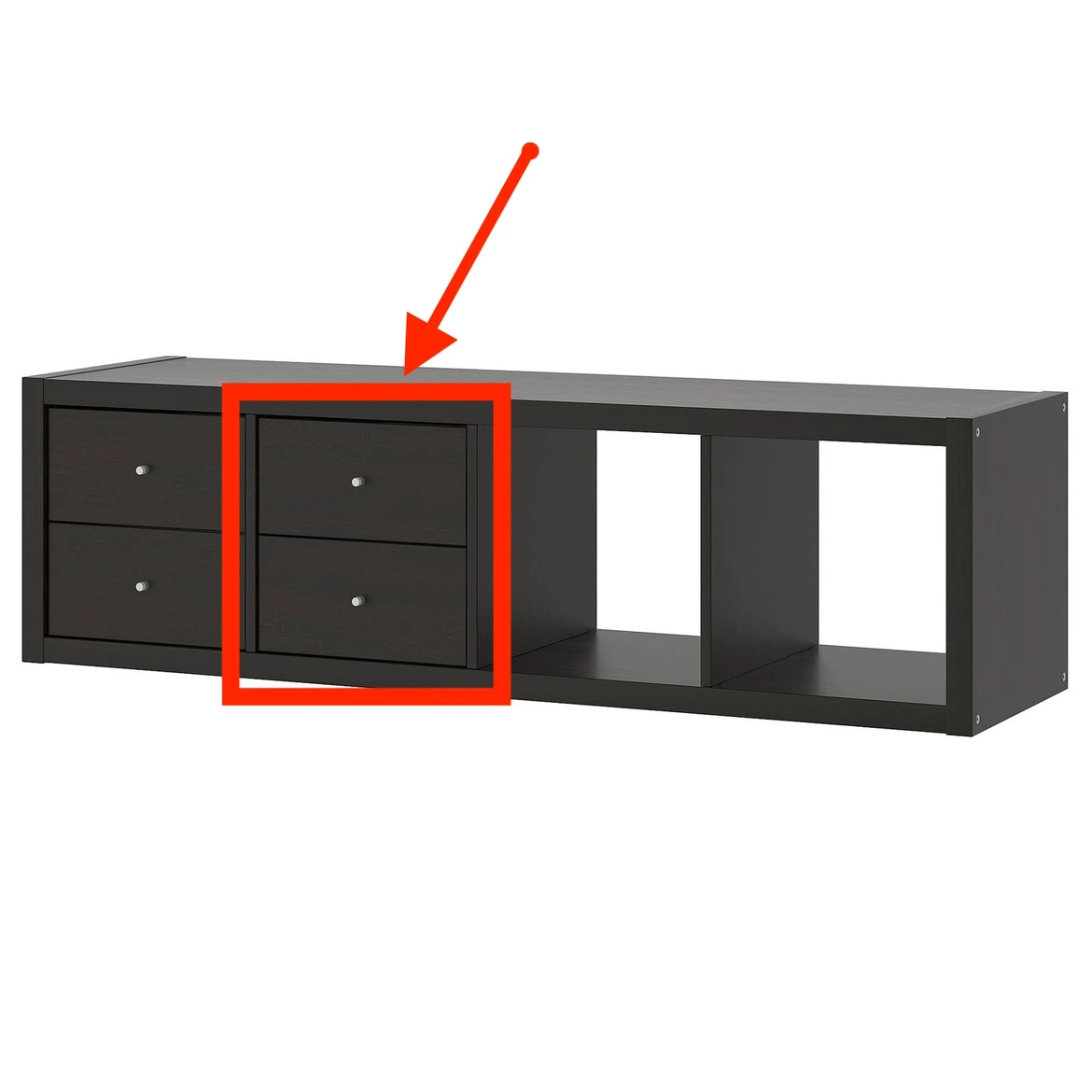 IKEA KALLAX Insert with 2 Drawers, Black-Brown – NEW/Sealed - photo 3