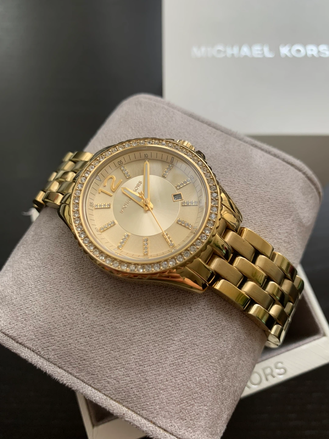 Michael Kors Gold Tone Crystal Watch