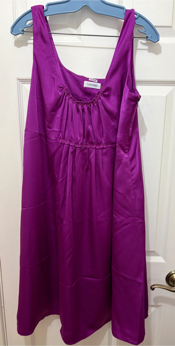 Calvin Klein Purple Satin Dress Size 14 - photo 2