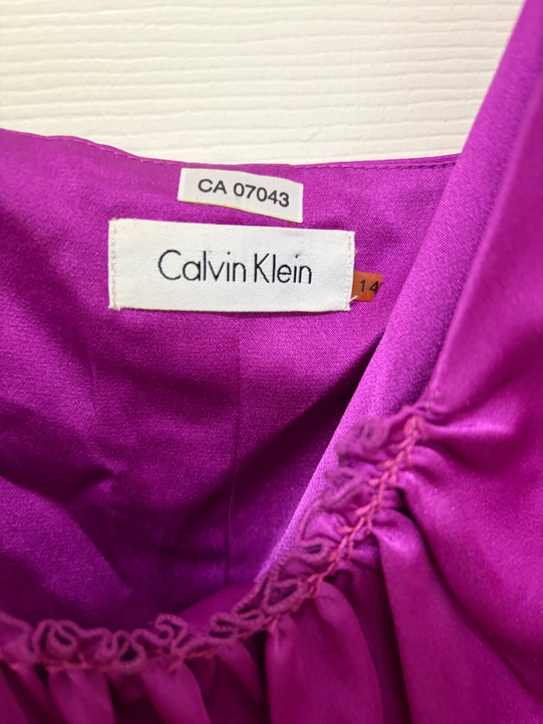 Calvin Klein Purple Satin Dress Size 14 - photo 3