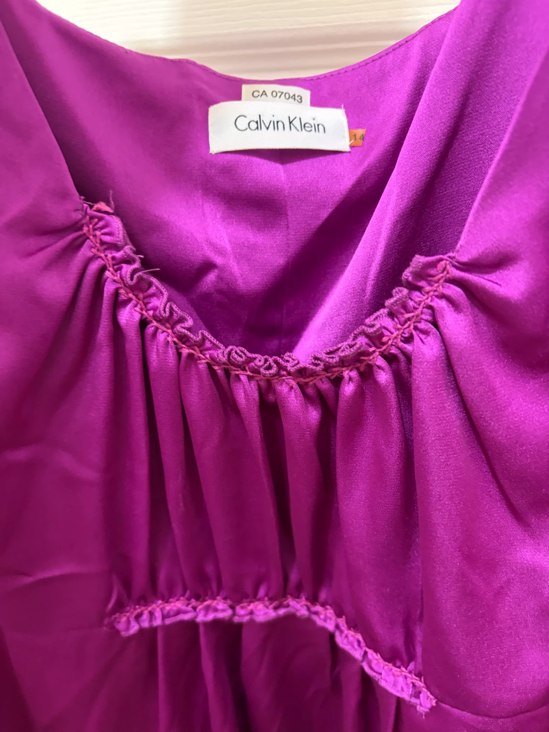 Calvin Klein Purple Satin Dress Size 14 - photo 5