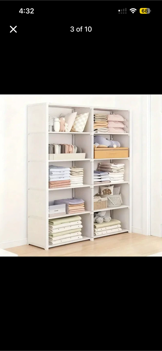 10-Cube Storage Shelf with Dustproof Cover - photo 2