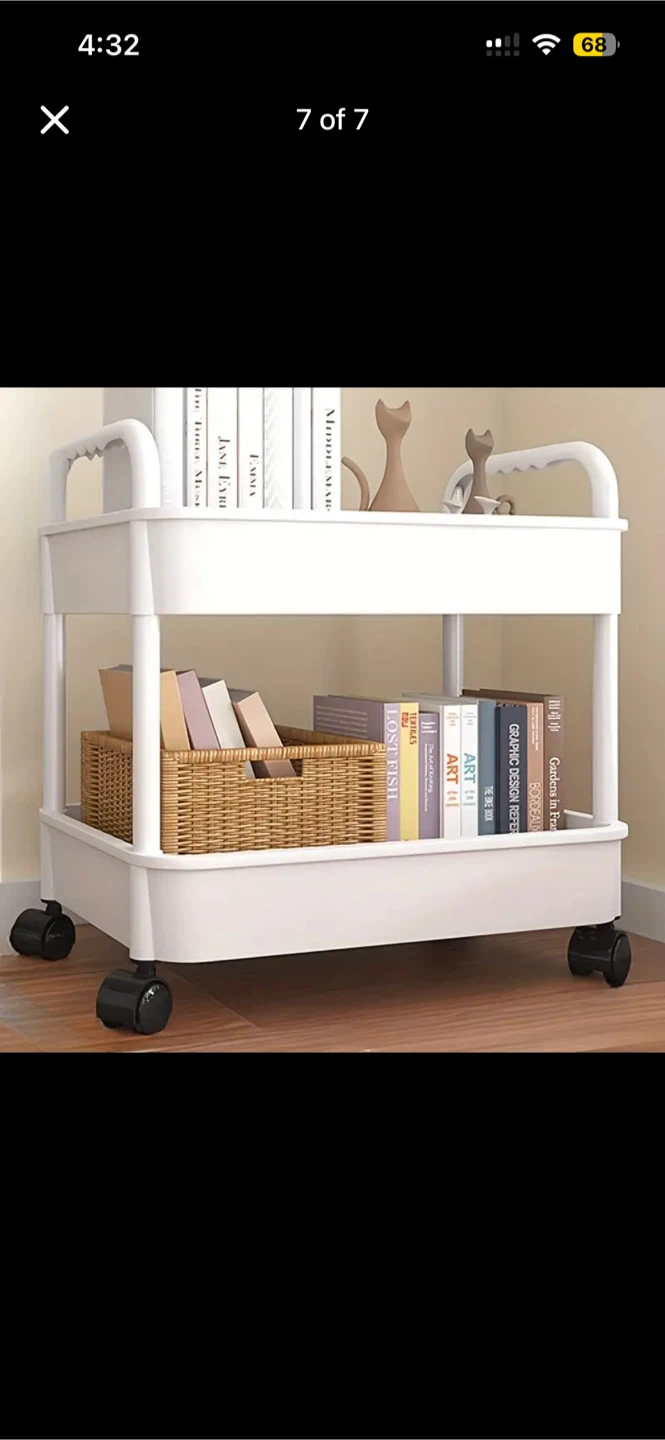 White 5-Tier Rolling Storage Cart - photo 3