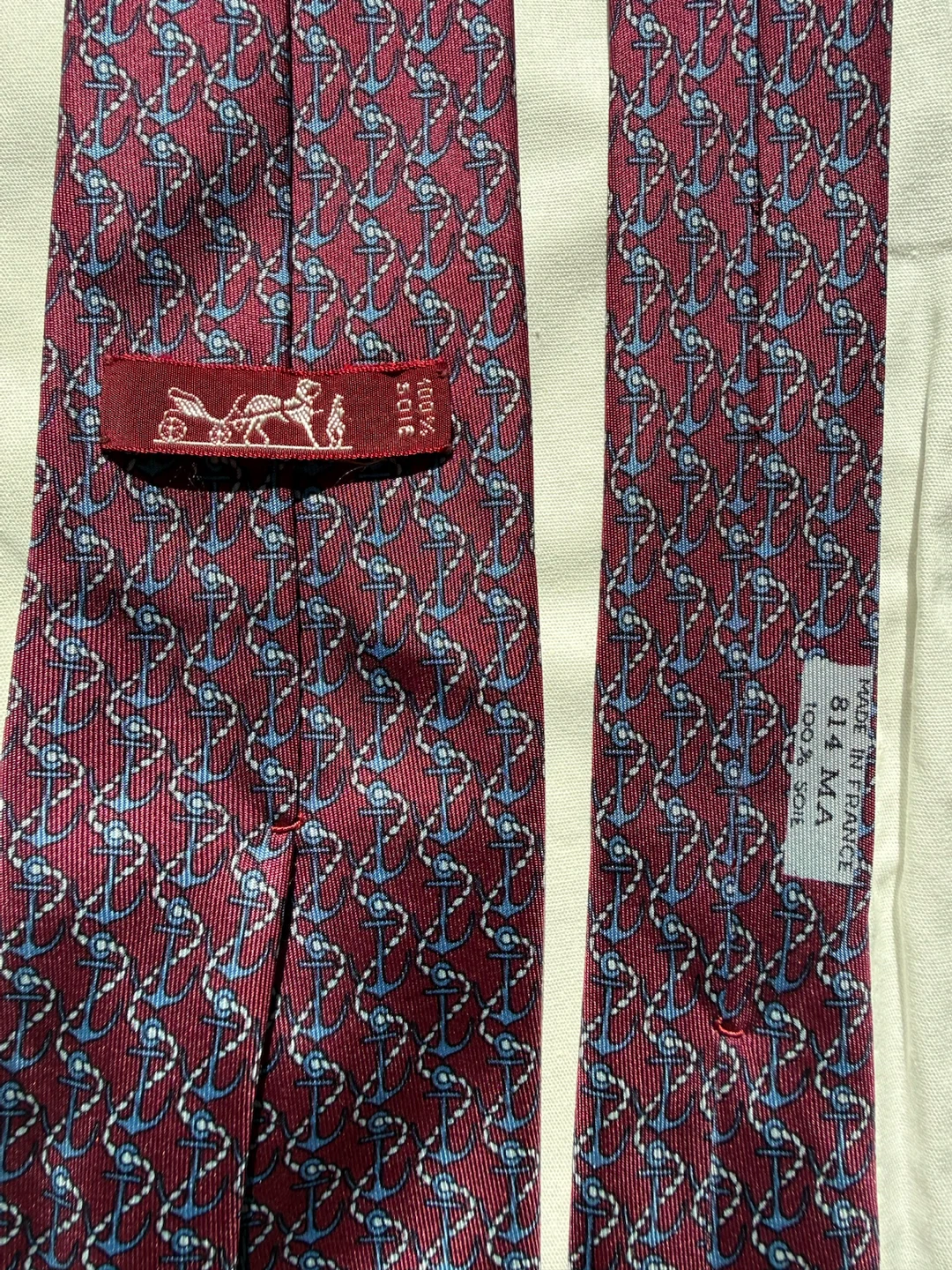 Hermès Silk Tie 100% authentic made in France purple - photo 2