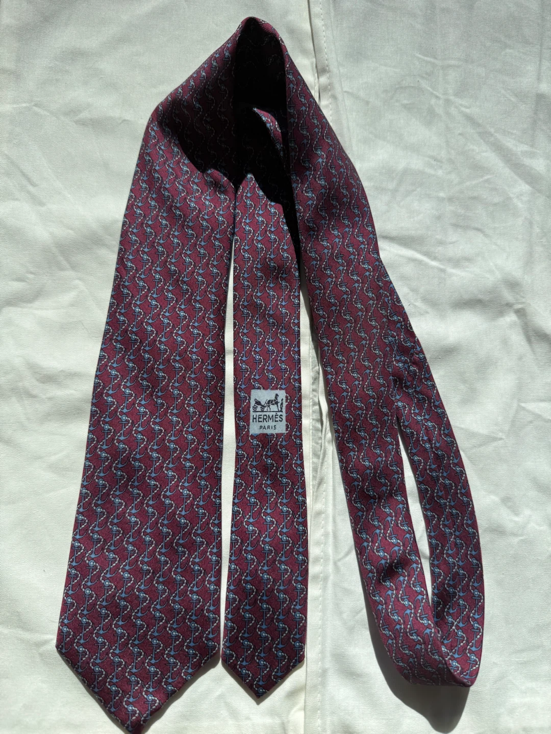 Hermès Silk Tie 100% authentic made in France purple - photo 3
