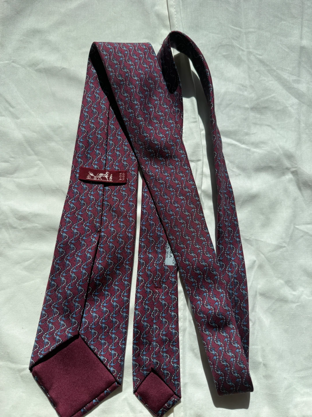 Hermès Silk Tie 100% authentic made in France purple - photo 4