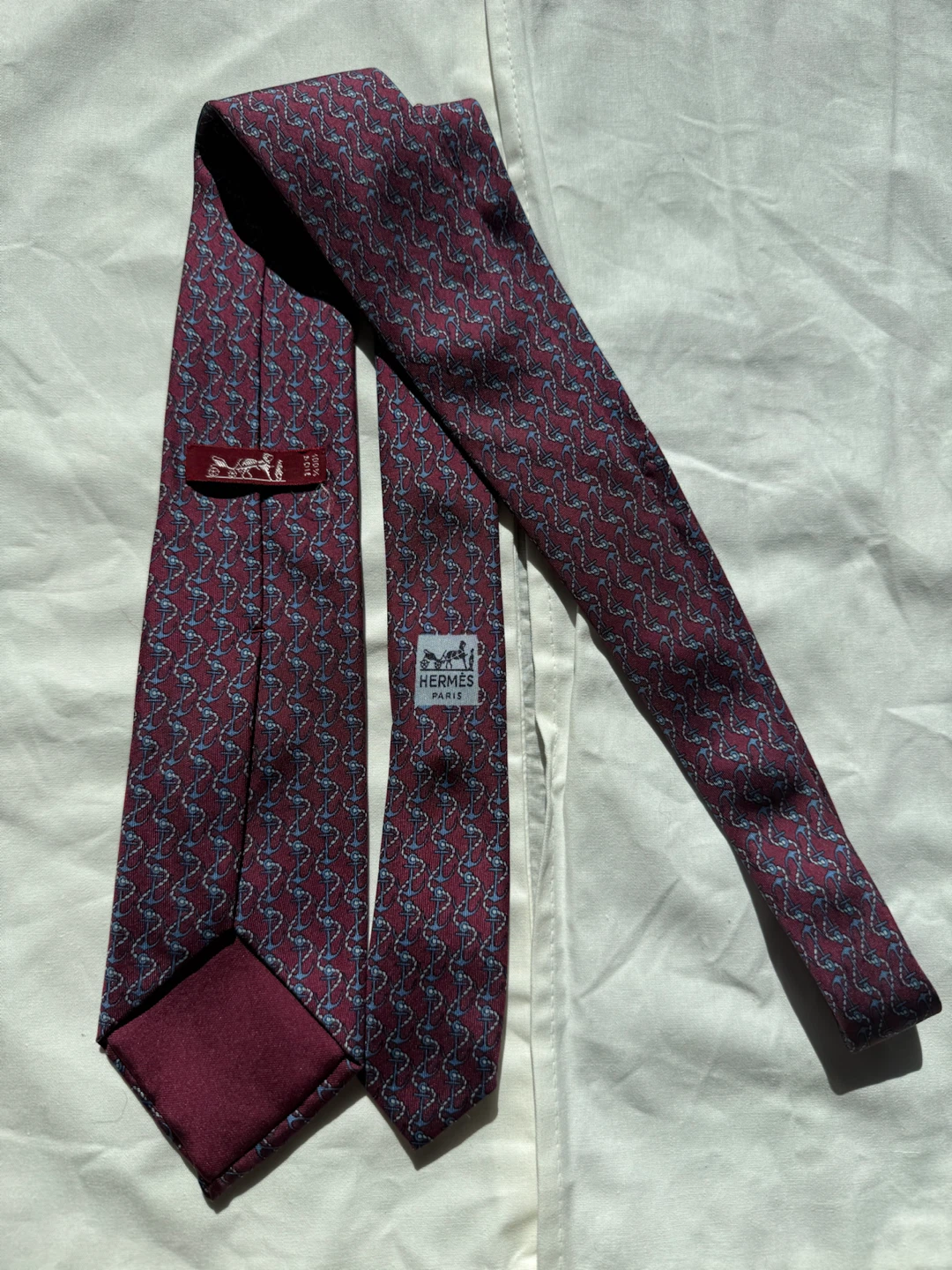 Hermès Silk Tie 100% authentic made in France purple - photo 5