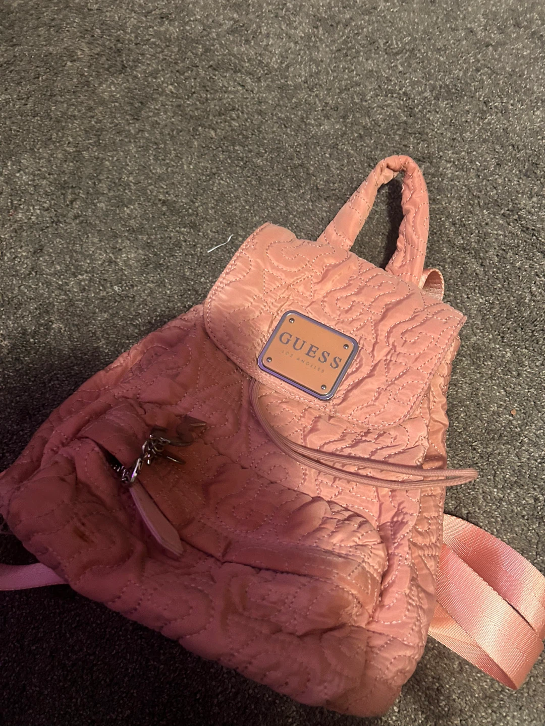 Guess Pink Quilted Mini Backpack