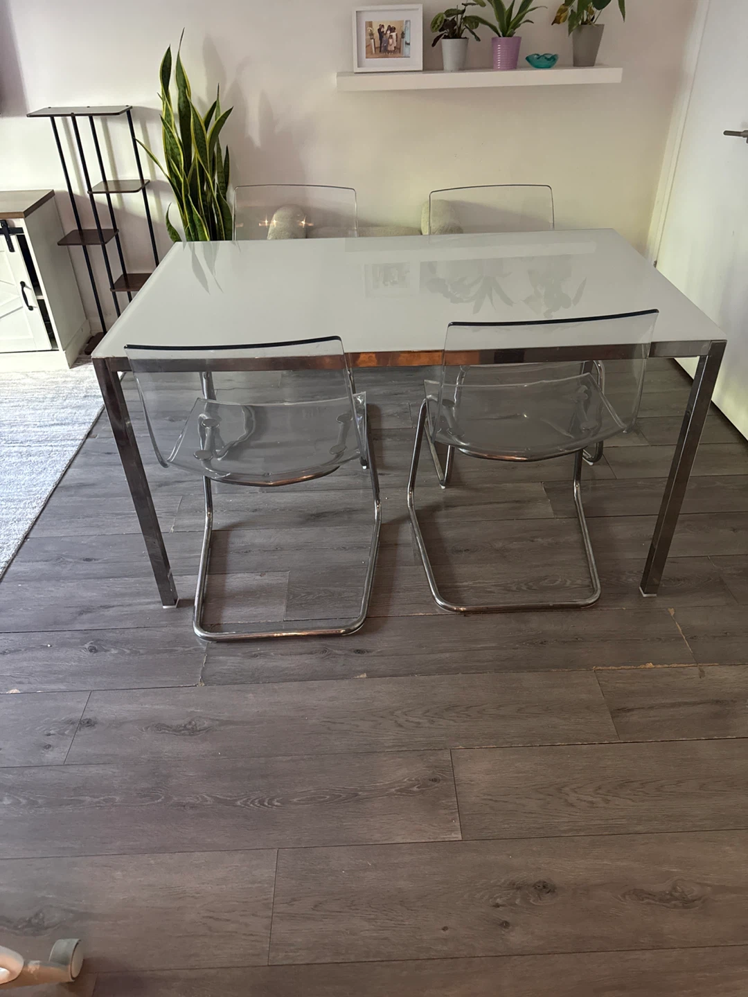 Modern Dining Table with Glass Top