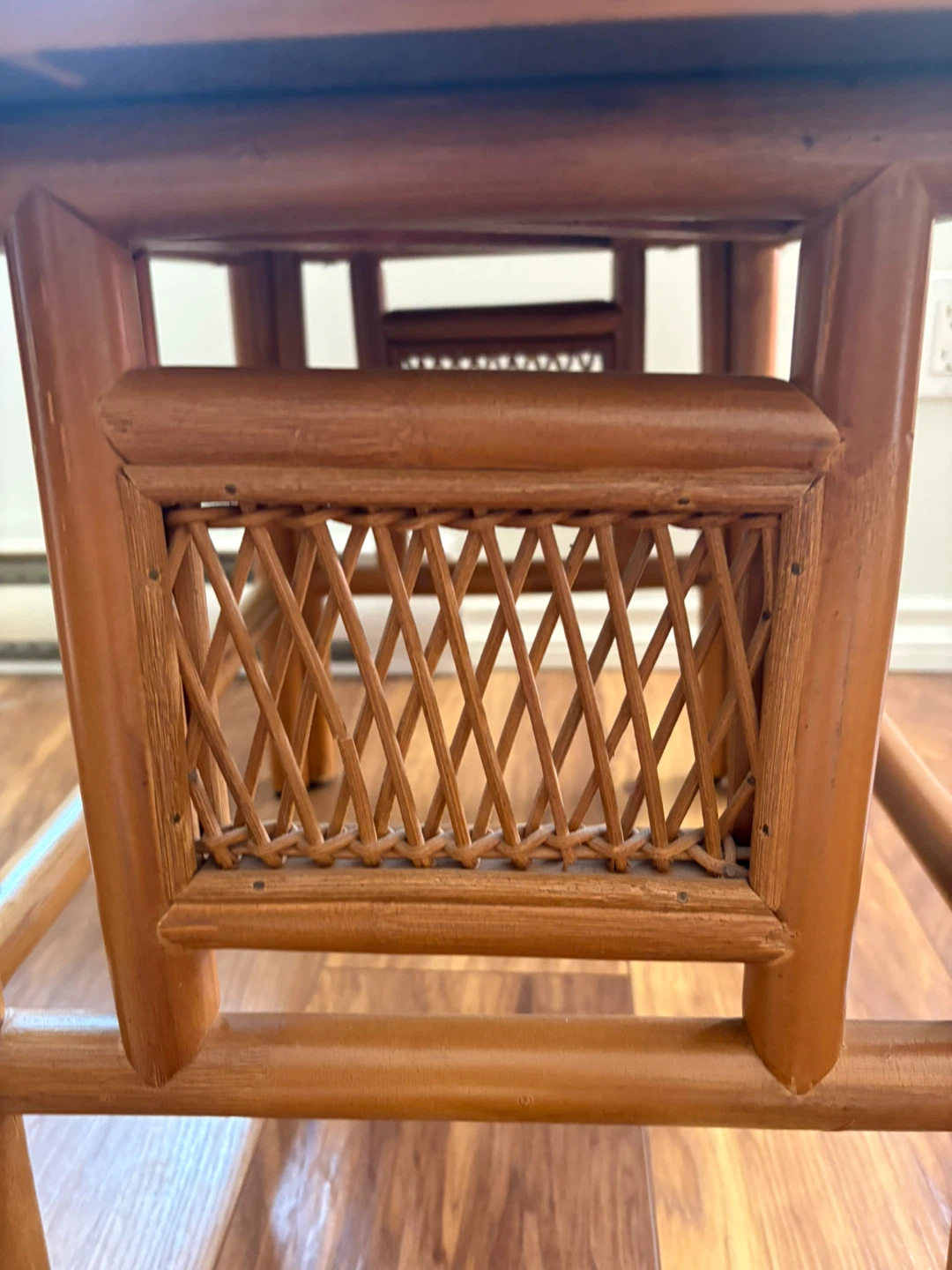 Vintage Bamboo and Wood Side Table - photo 2