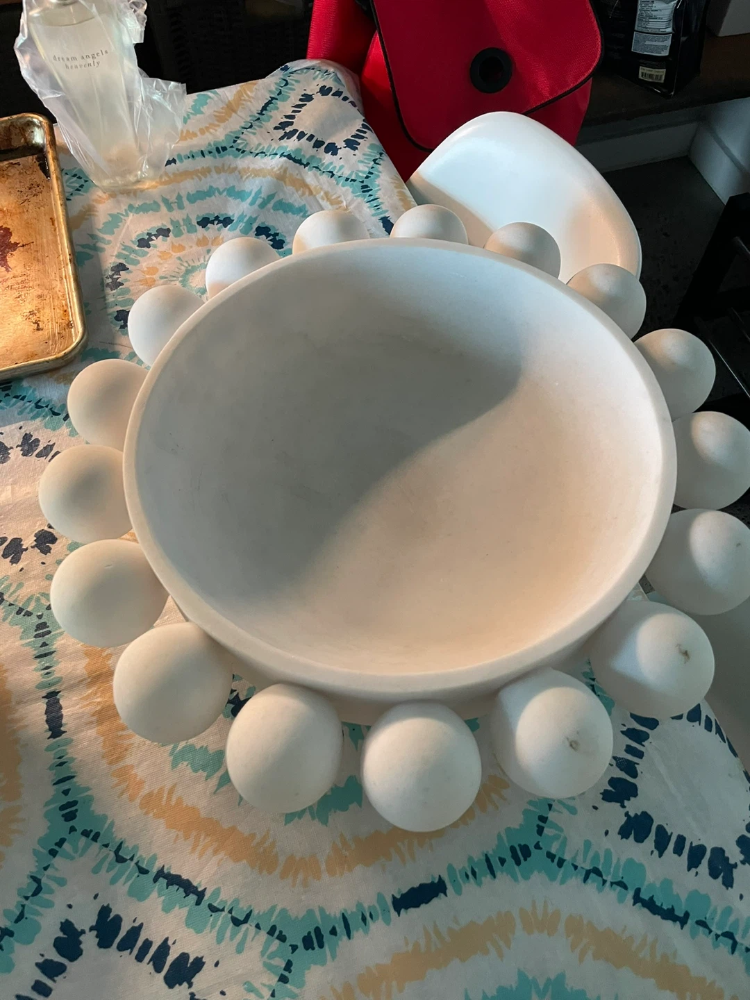 Decorative White Bowl with Spheres