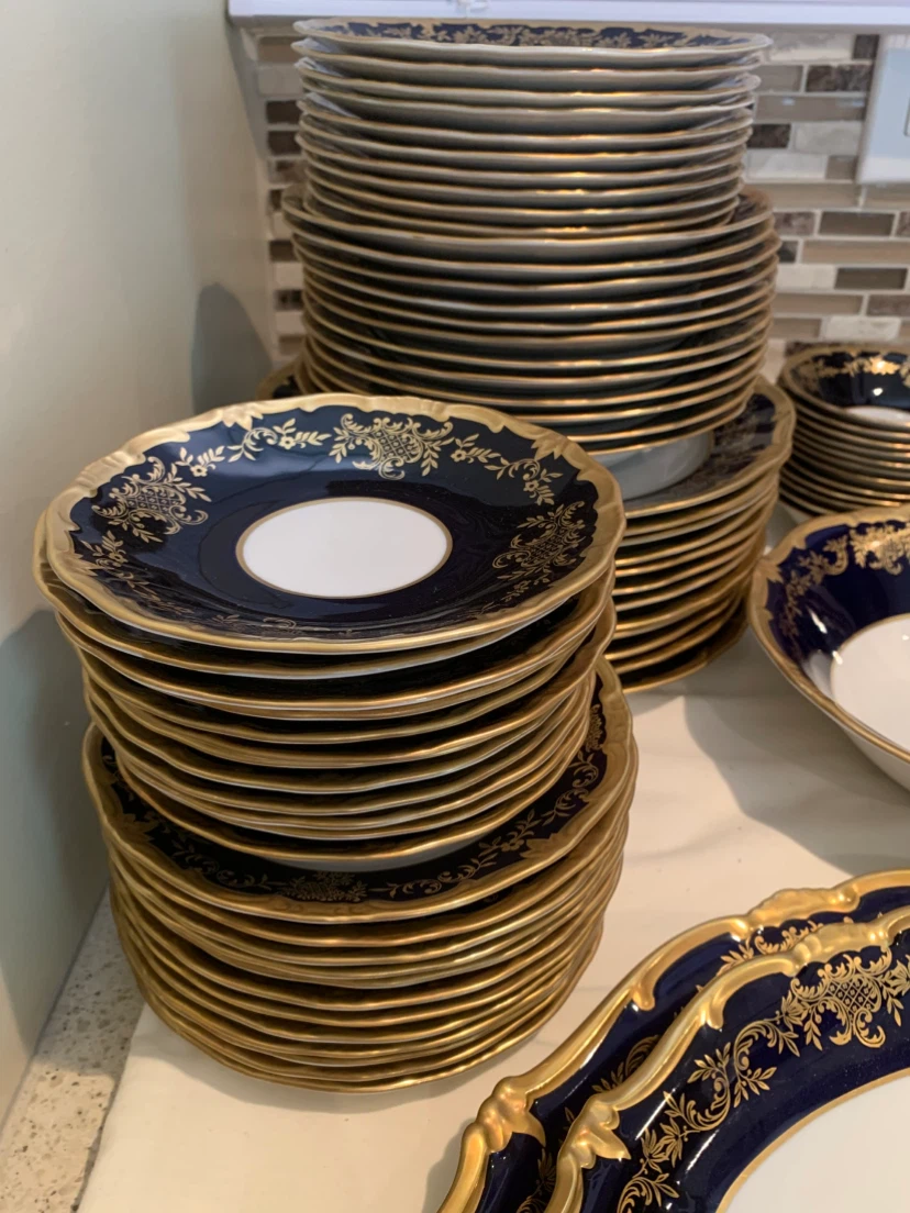 Porcelain Dinnerware Set - Blue & Gold - photo 2