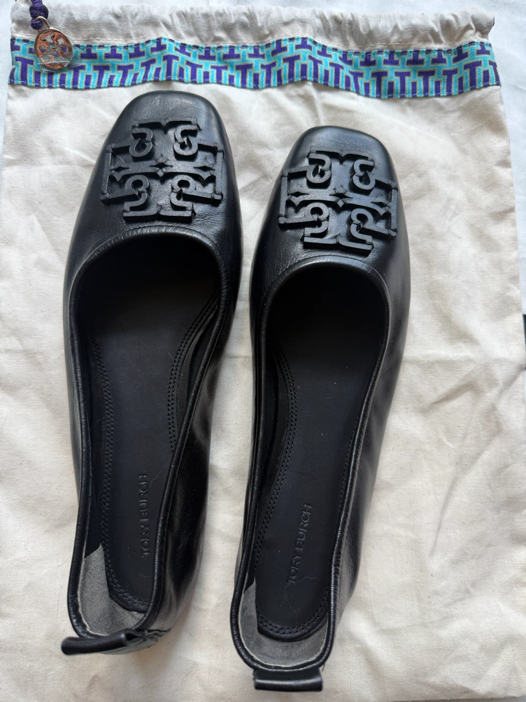 Tory Burch Black Leather Ballet Flats size 9