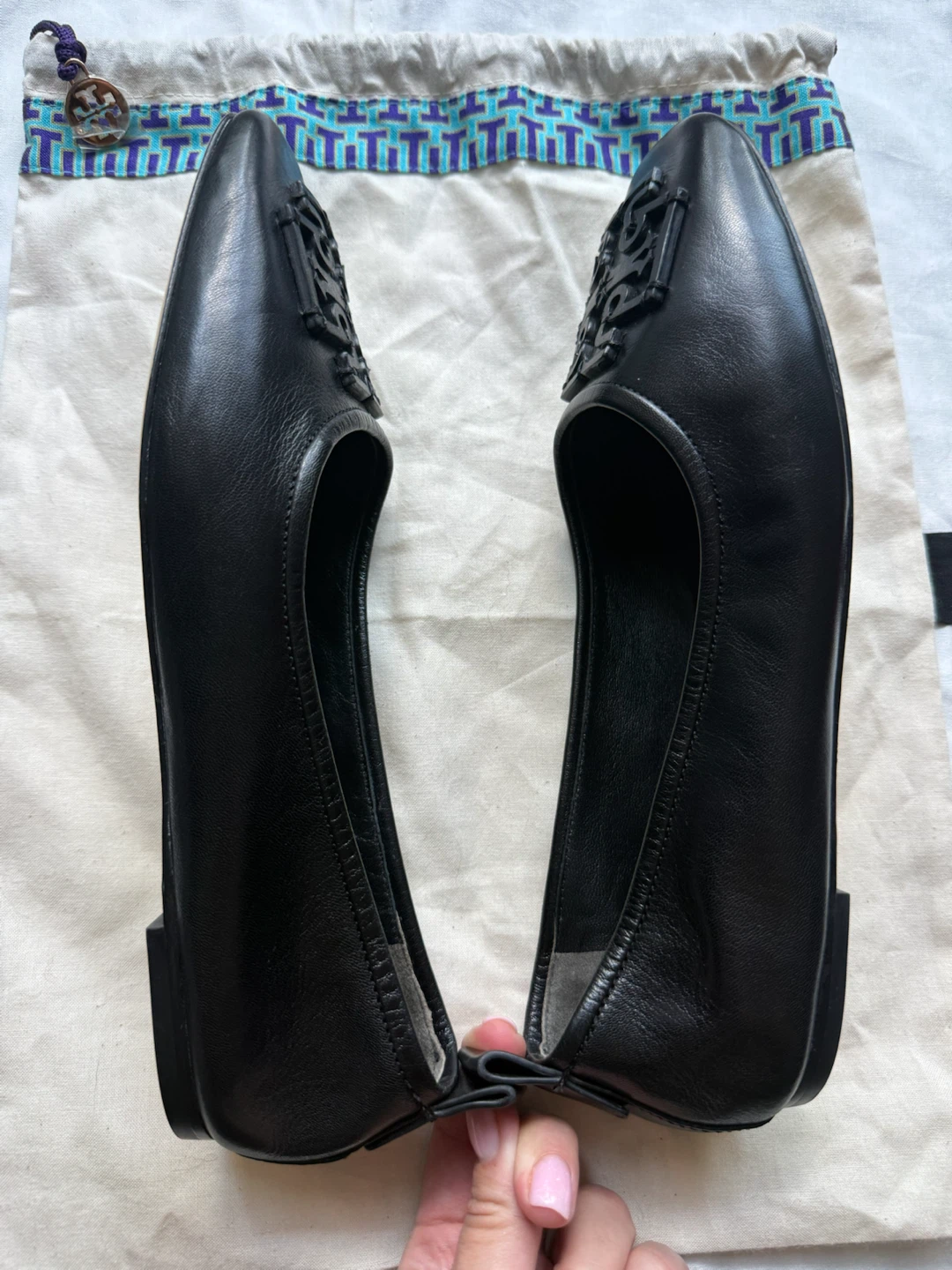 Tory Burch Black Leather Ballet Flats size 9 - photo 4