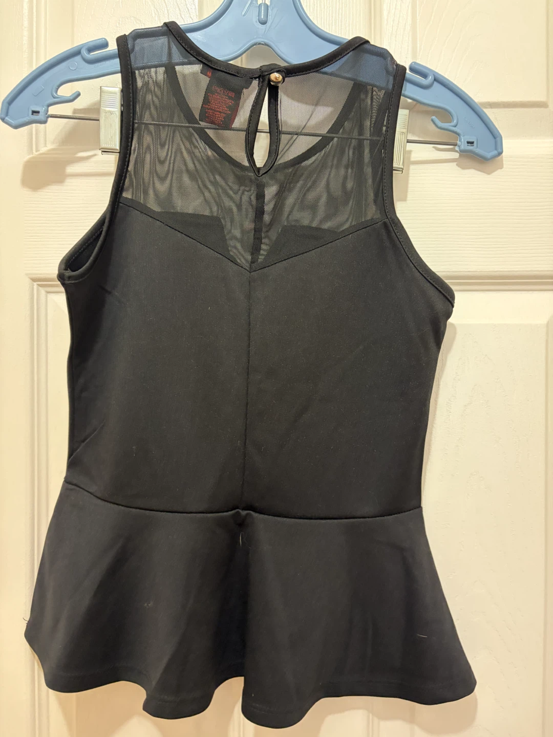 Estelle Couture Black Mesh Peplum Top Size S - photo 2
