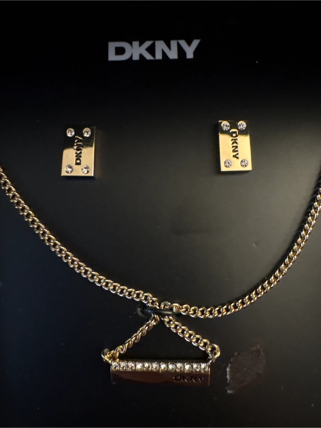 NEW DKNY Gold Tone Necklace and Earring Set - photo 2