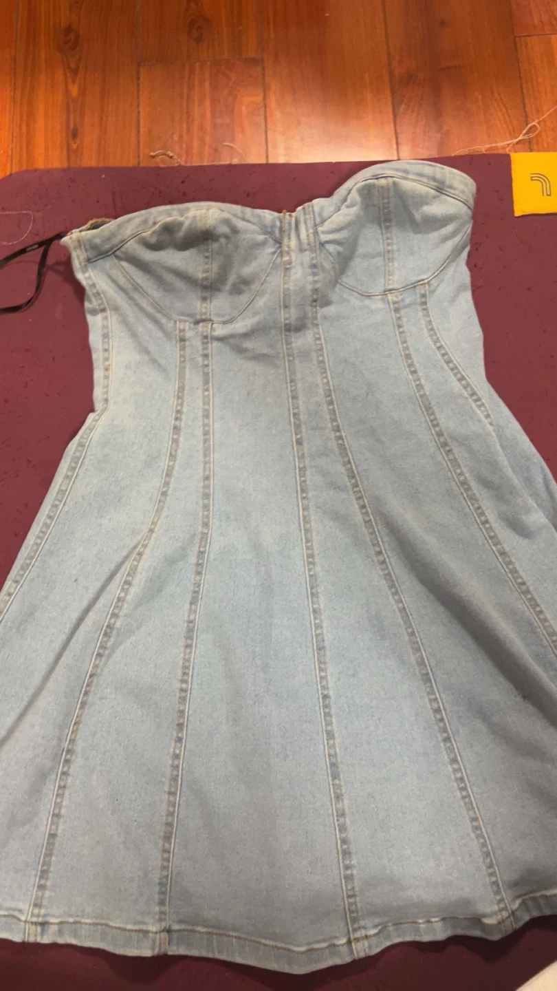 Forever 21 Denim Strapless Dress Size S