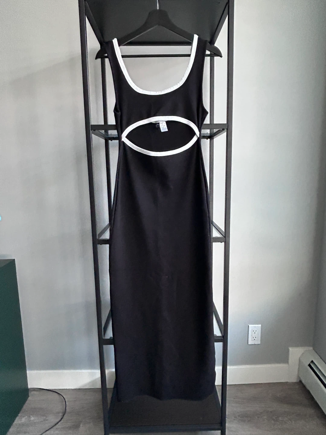 H&M Divided Black Cut-Out Maxi Dress - Size S