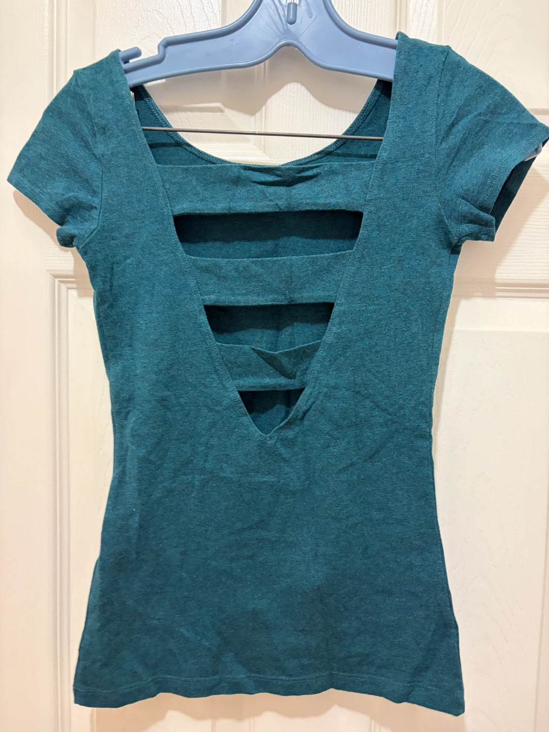 Teal Cutout Back T-shirt Size XS - photo 2