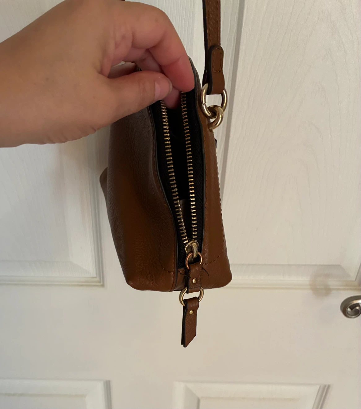 Vince Camuto Brown Leather Dome “Katja” Crossbody Bag - photo 5