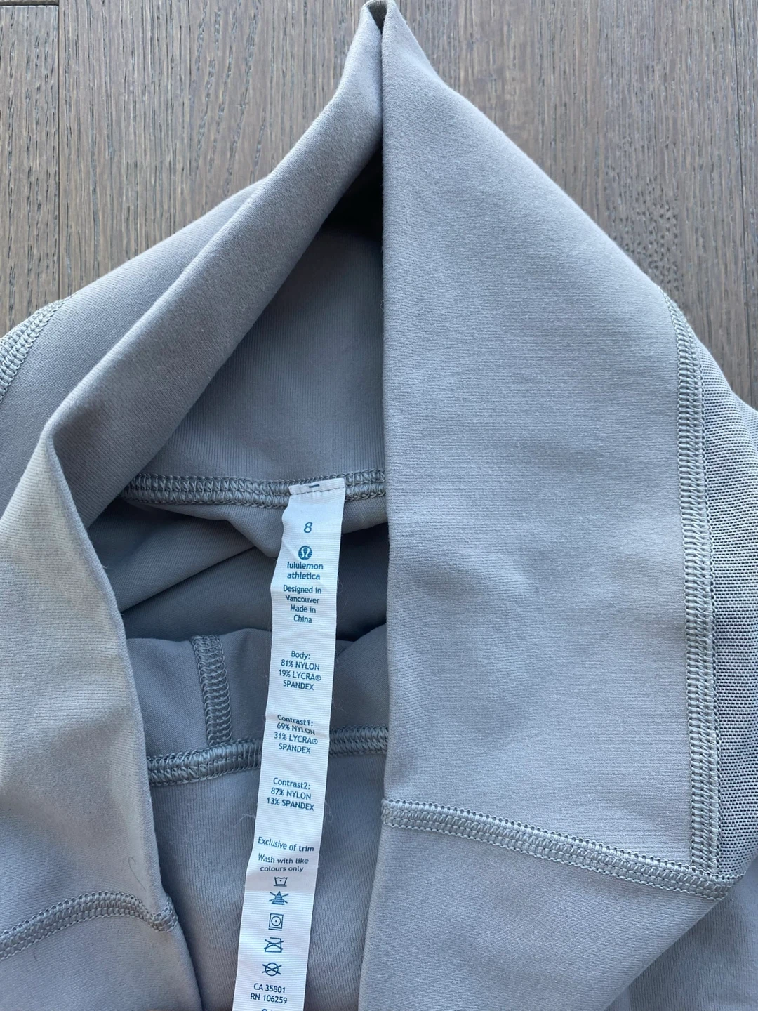 Lululemon light grey mesh athletic leggings (size 8) - photo 4