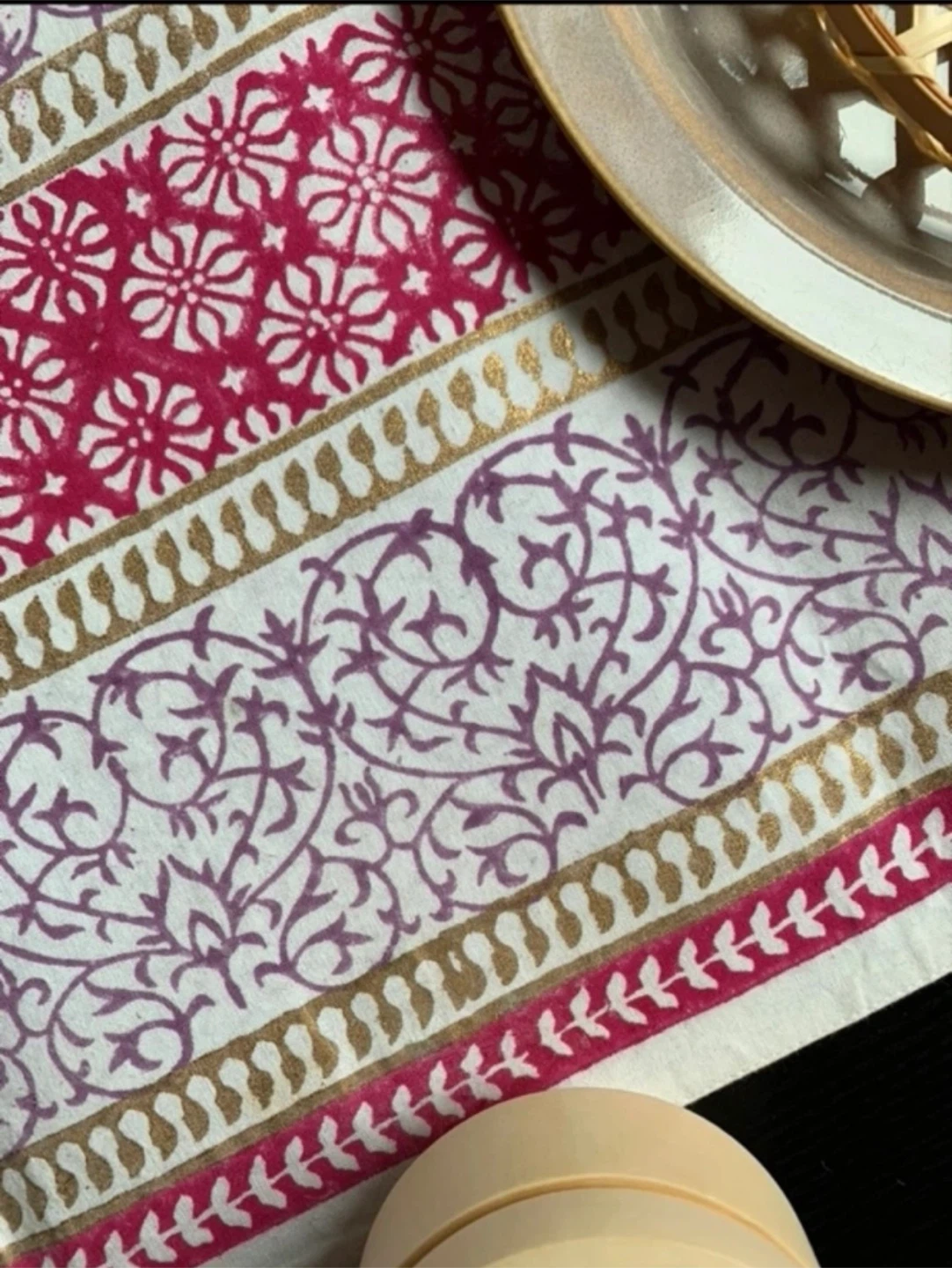 🆕Table Runner -Hand Block Printed - photo 2