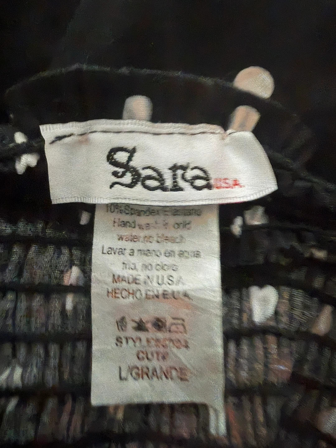 Sara Black Polka Dot Dress Size L - photo 3