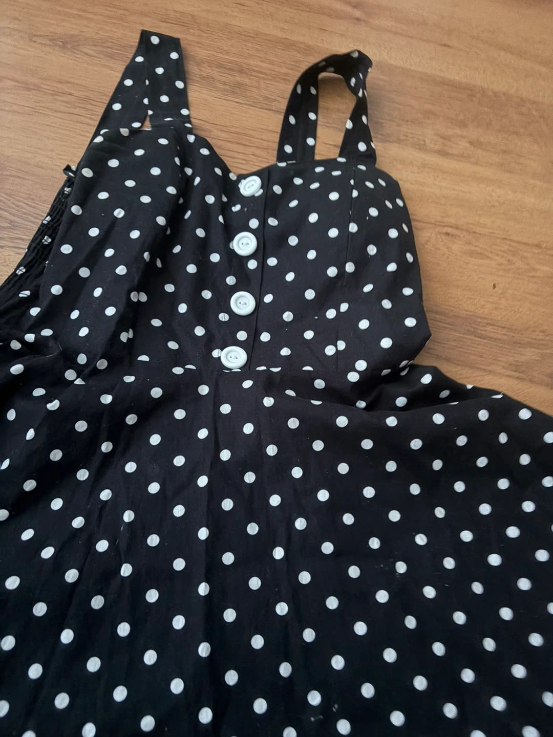 Sara Black Polka Dot Dress Size L - photo 5