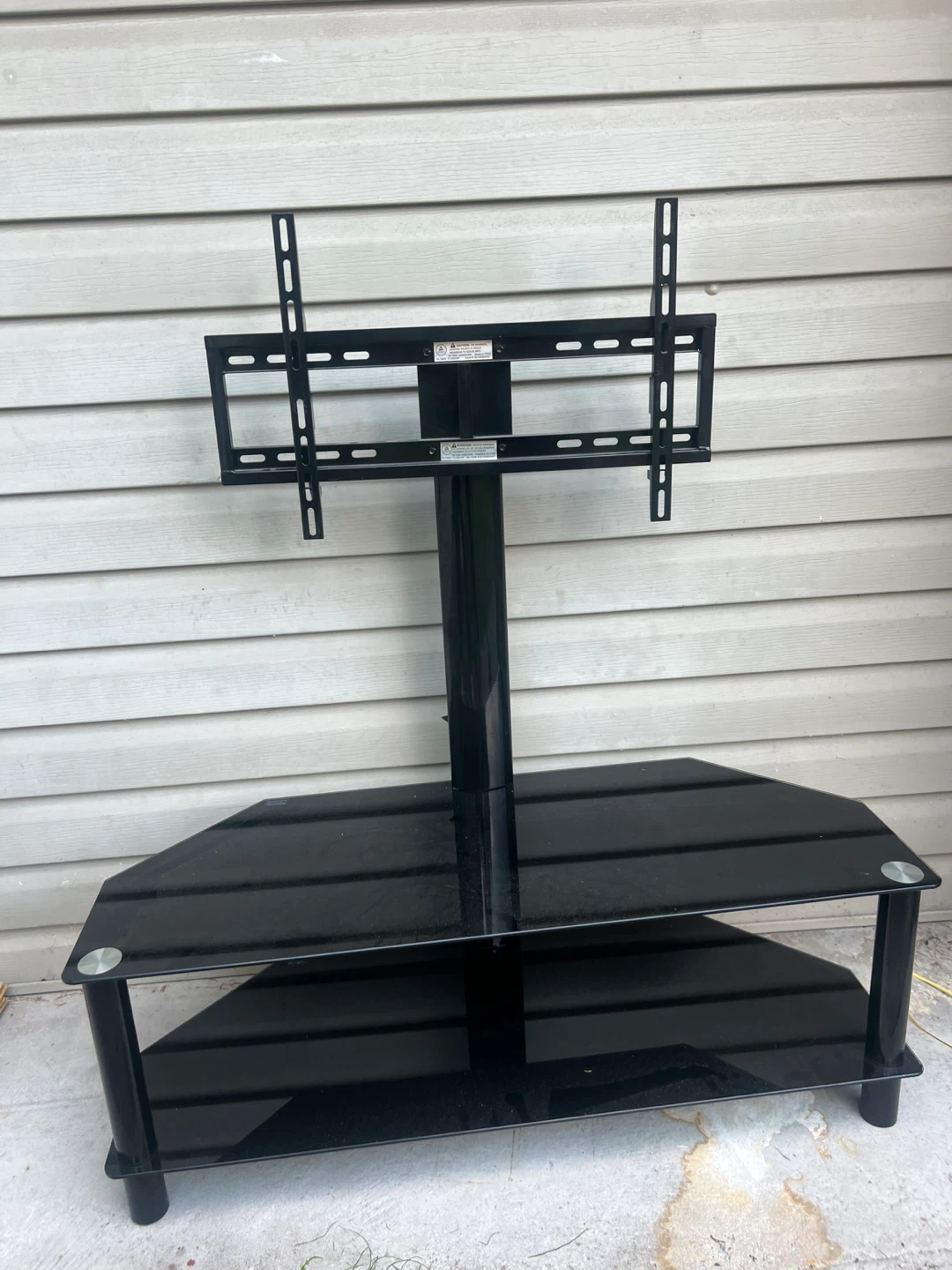 Black Glass TV Stand with Mount
