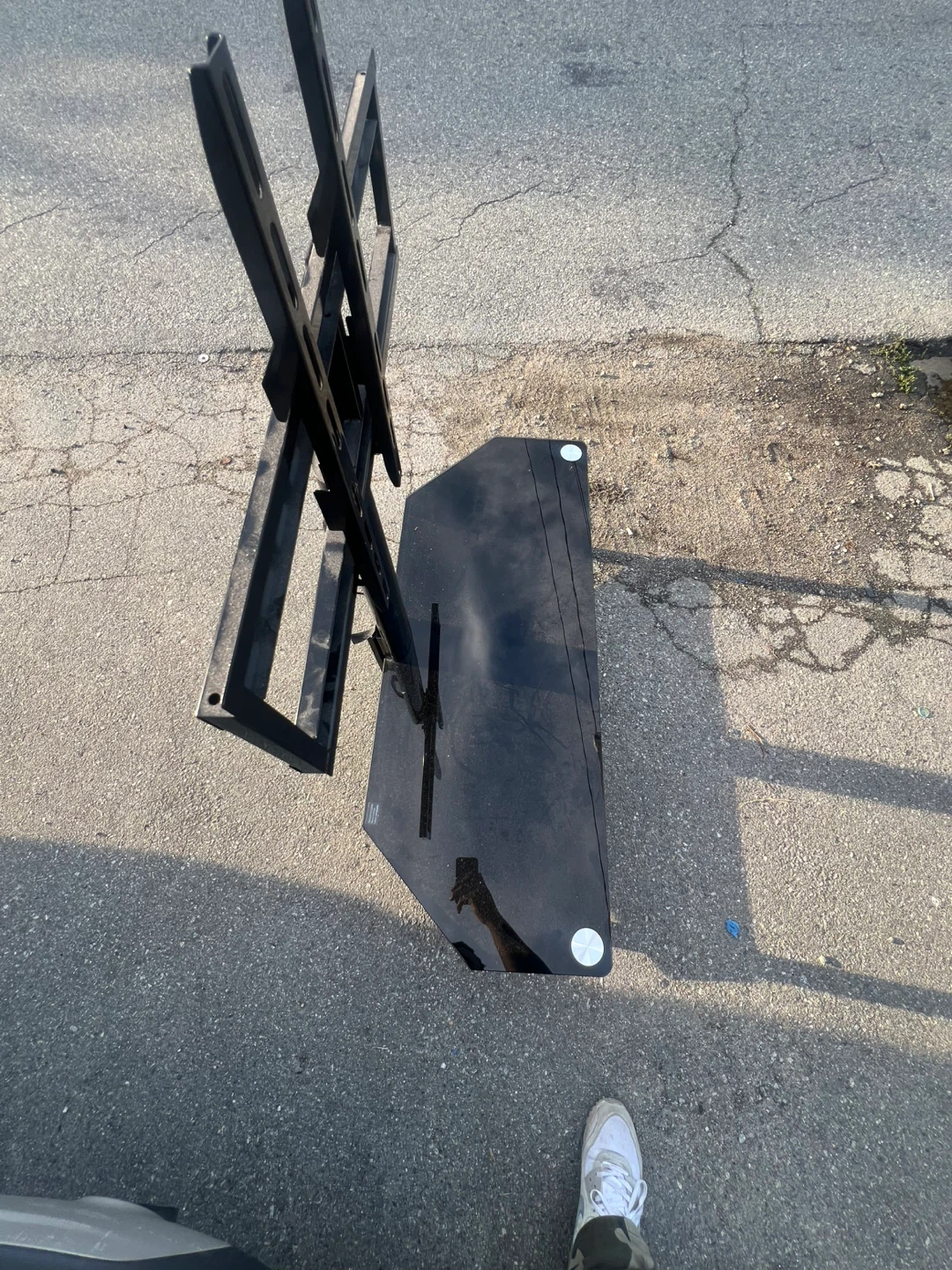 Black Glass TV Stand with Mount - photo 2