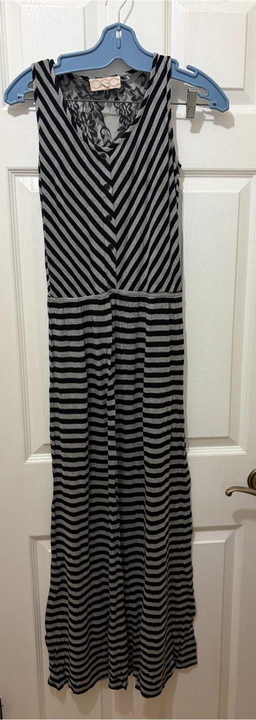 Midi striped dress with lace back size S