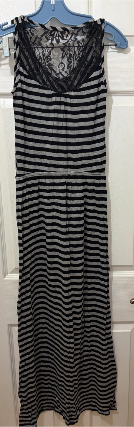 Midi striped dress with lace back size S - photo 2