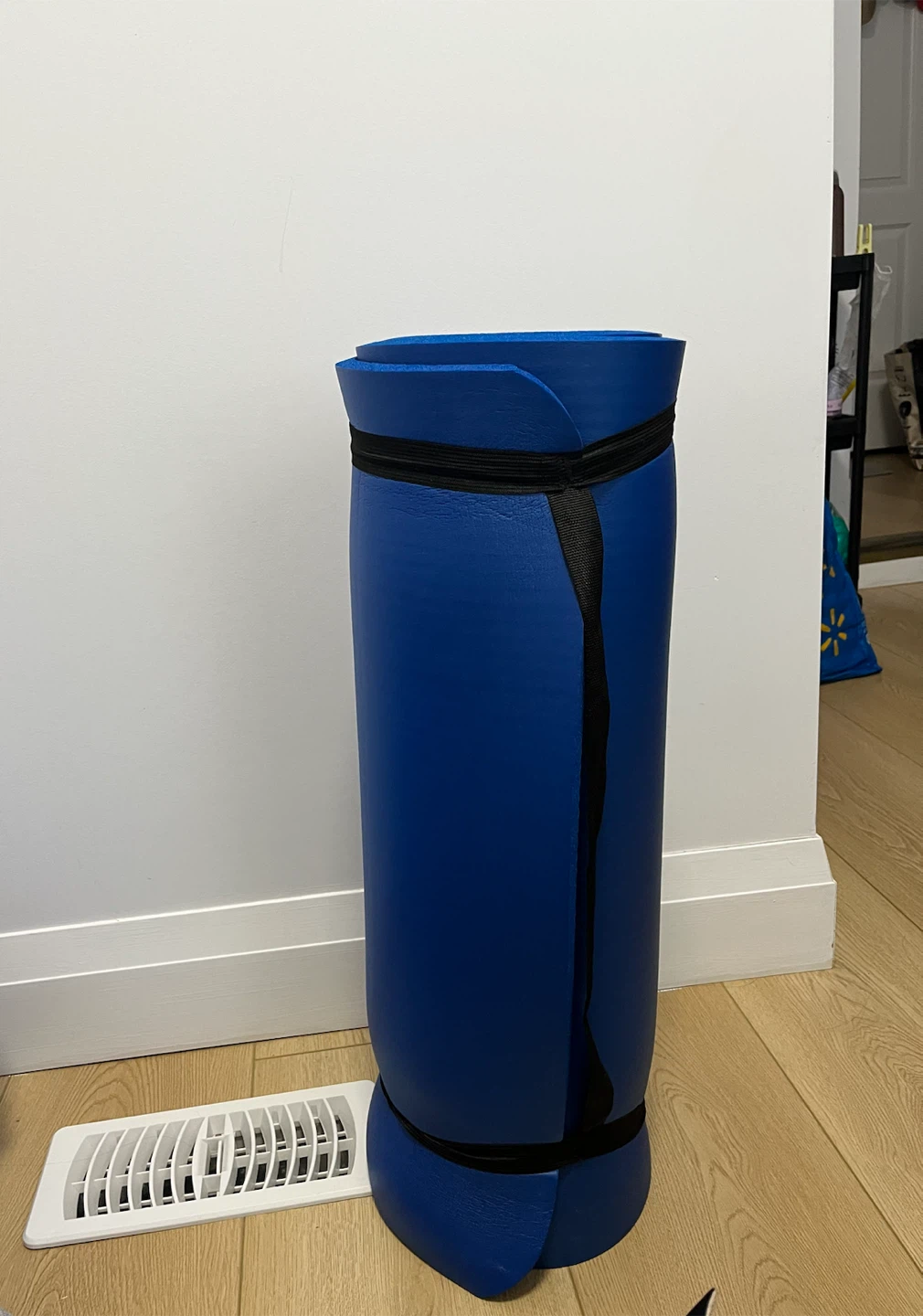 Amazon Basics Blue Thick Exercise Yoga Mat with Carrying Strap