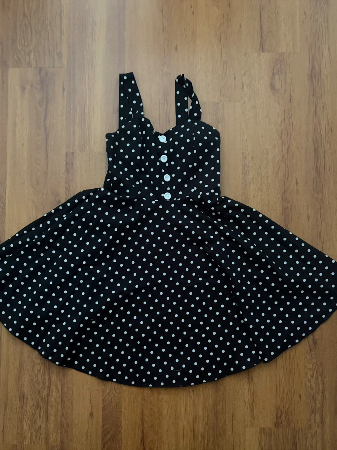 Sara Black Polka Dot Dress Size L
