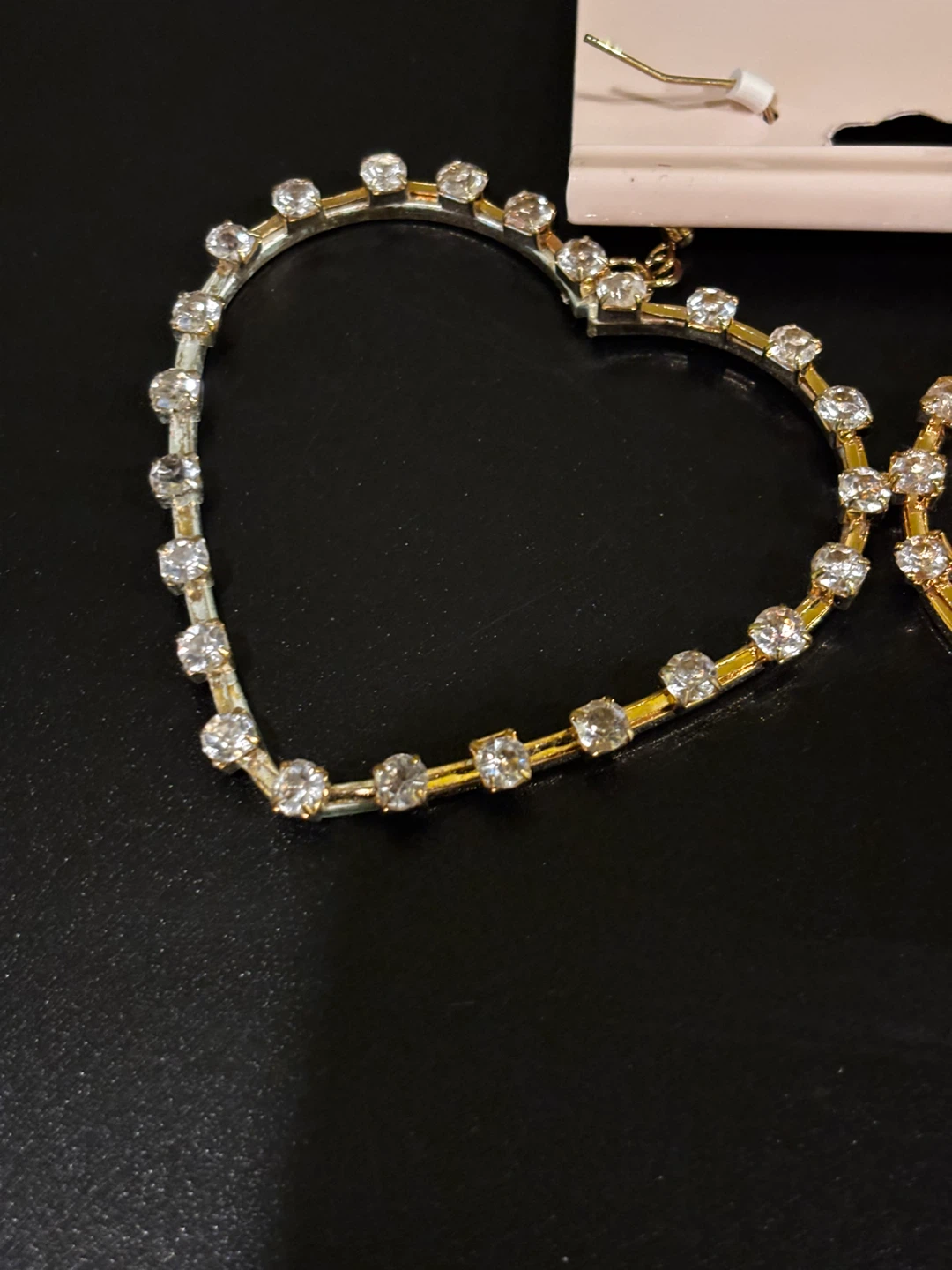 Heart Hoop Earrings with Rhinestones - photo 2