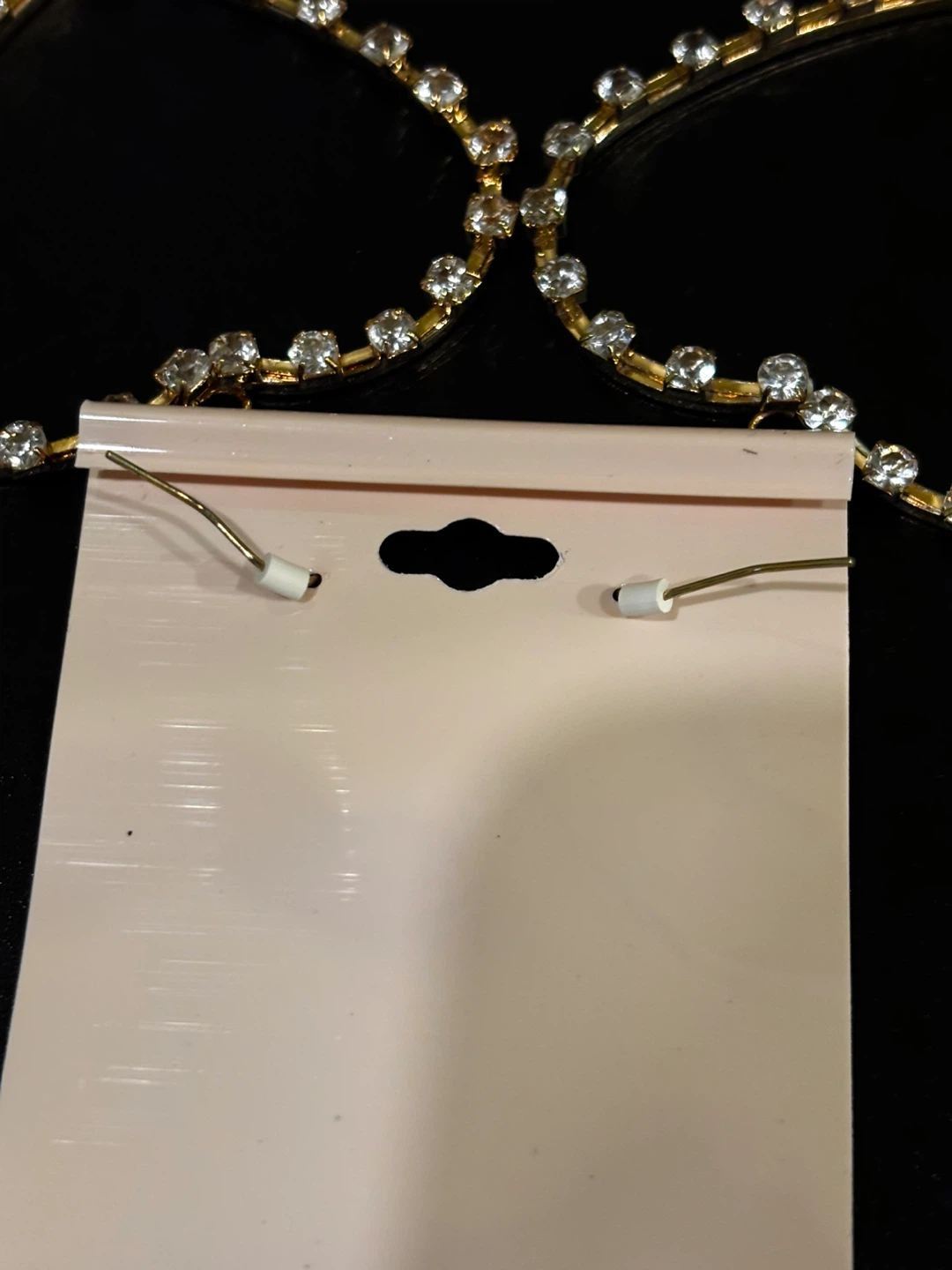 Heart Hoop Earrings with Rhinestones - photo 4