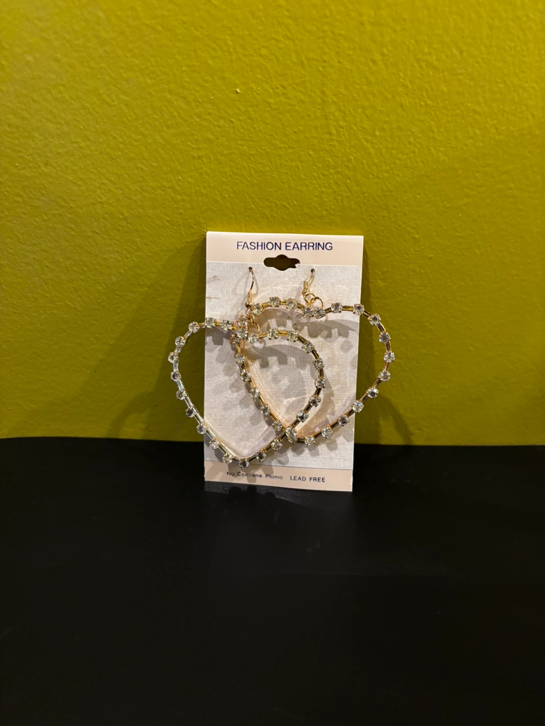 Heart Hoop Earrings with Rhinestones - photo 5