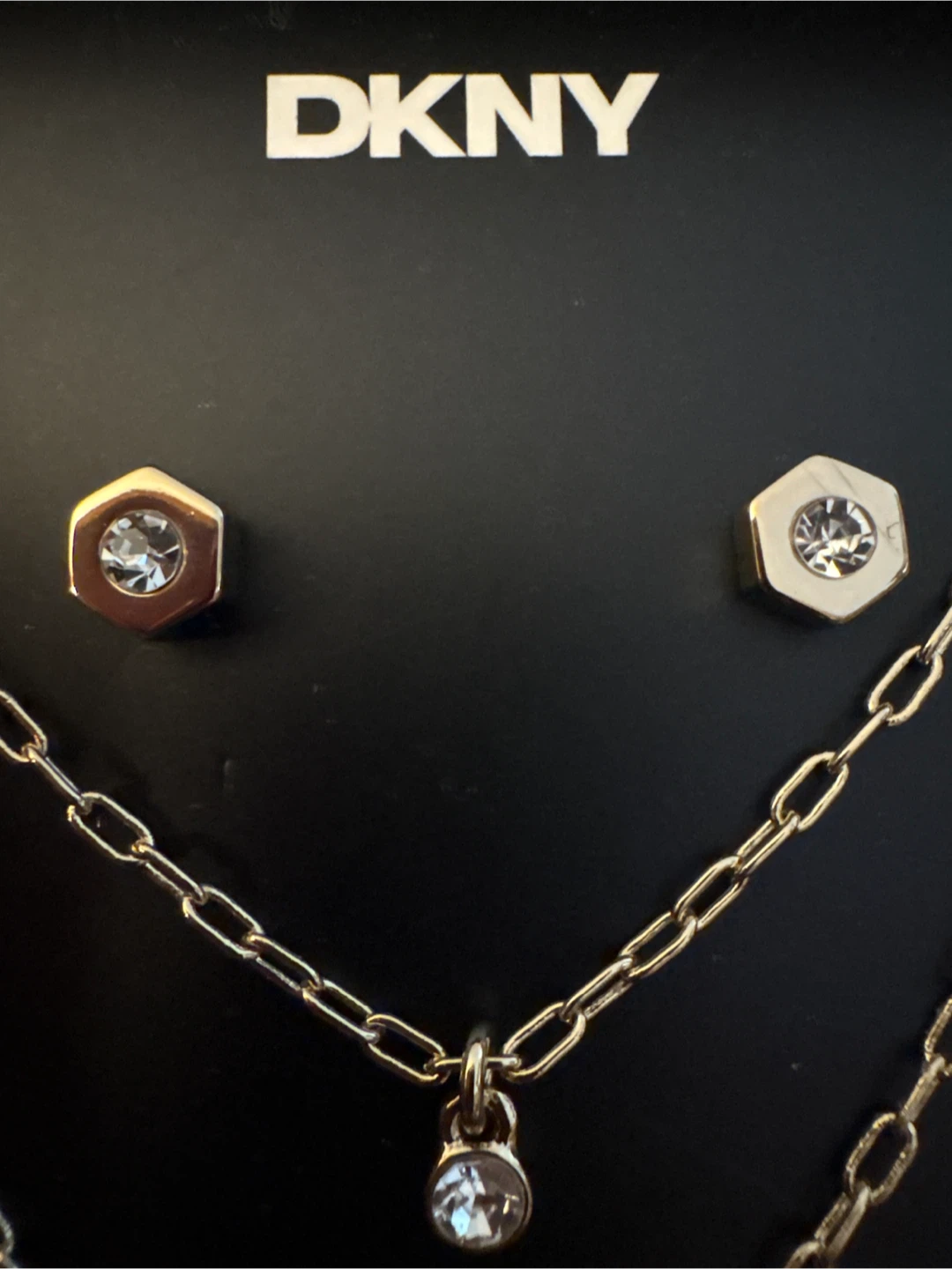 DKNY Gold-Tone Layered Necklace and Stud Earrings Set - photo 2