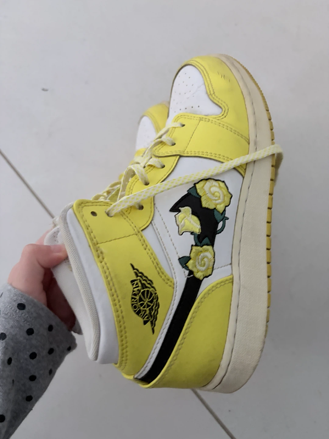 Jordan 1 Mid Yellow Floral Sneakers