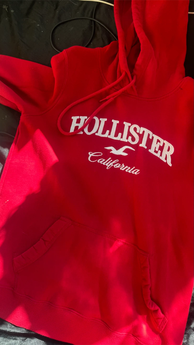 Hollister Red Hoodie California Logo Size S