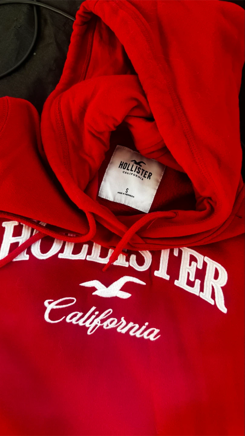 Hollister Red Hoodie California Logo Size S - photo 2