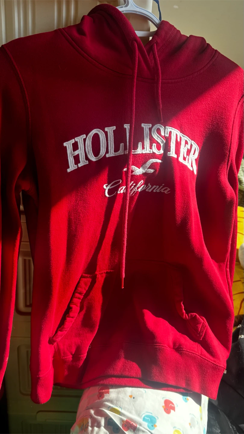 Hollister Red Hoodie California Logo Size S - photo 3
