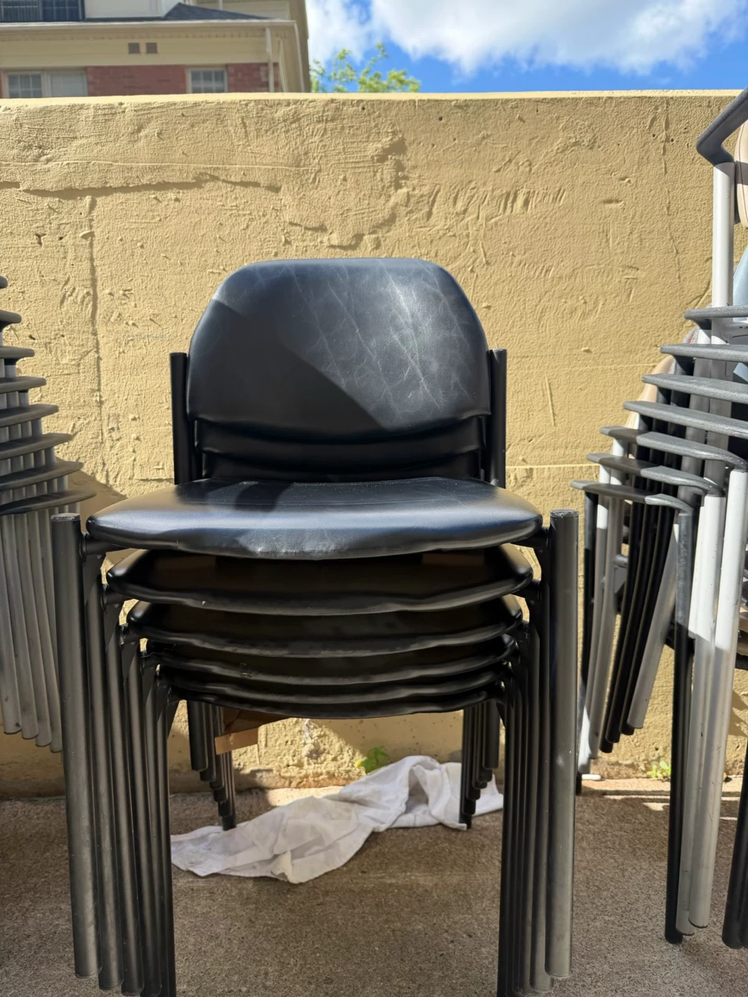 Stacking Chairs - Black and Tan - photo 2