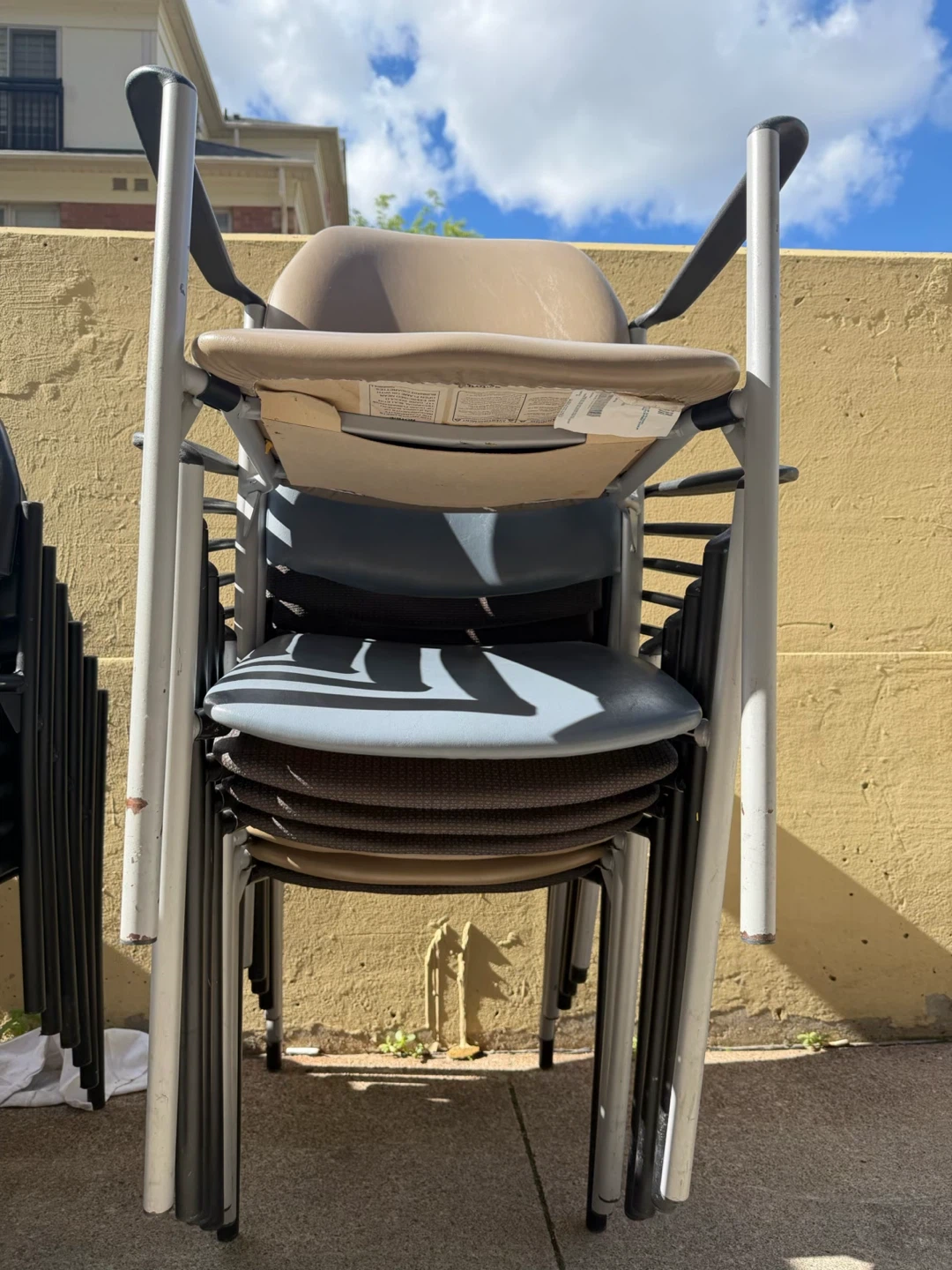 Stacking Chairs - Black and Tan - photo 3