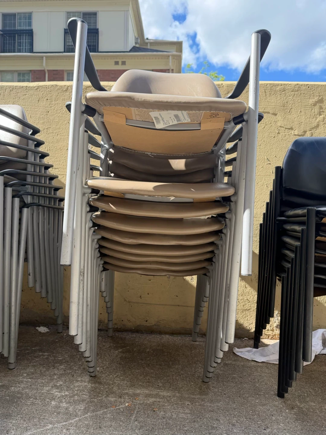 Stacking Chairs - Black and Tan - photo 4