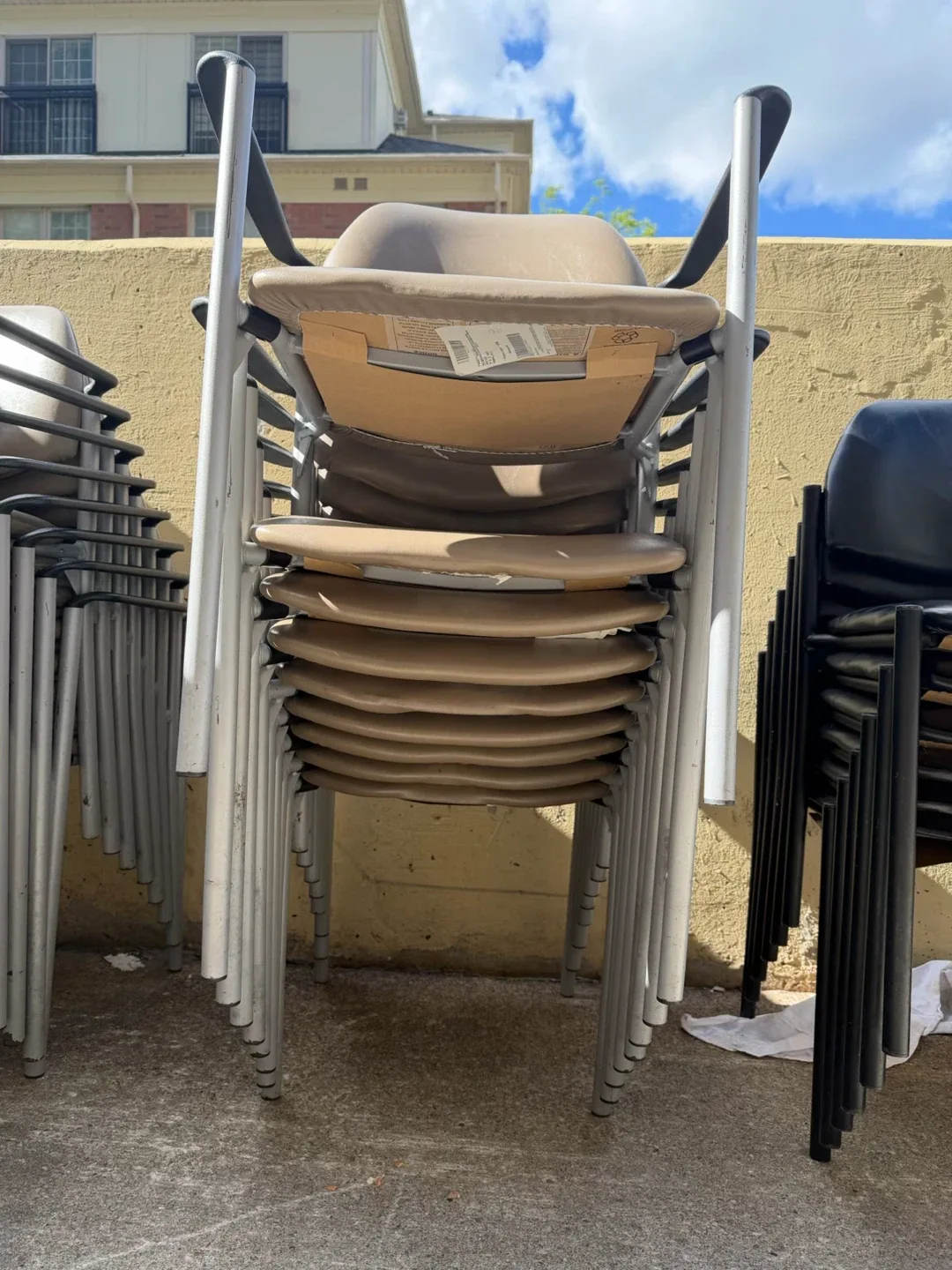 Stacking Chairs - Black and Tan - photo 4