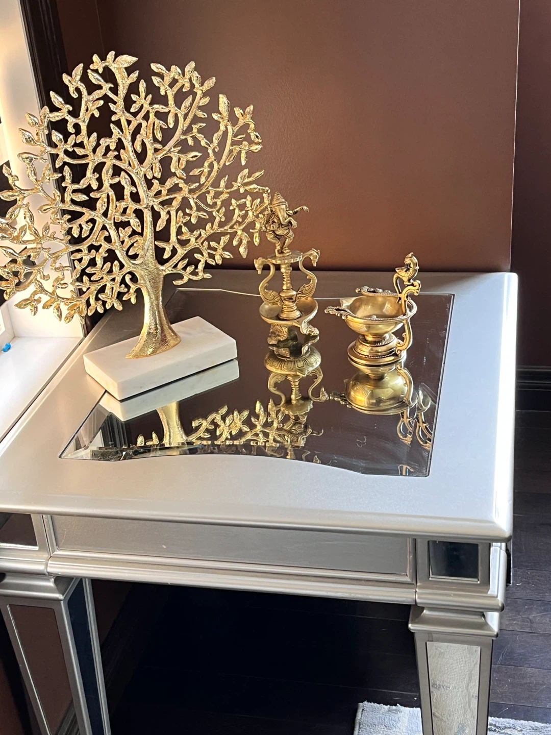 Silver Mirrored End Table set - photo 2