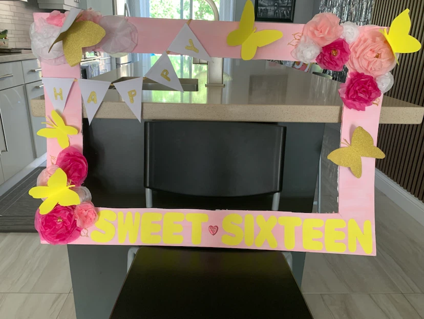 Sweet Sixteen Photo Booth Prop Frame