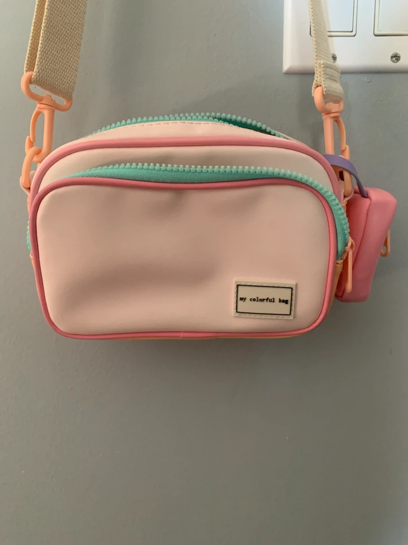 Zara Pink Pastel Crossbody Bag with Detachable Pouch - photo 4